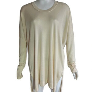 Urban Zen Donna Karan 100% Hemp Tunic Sweater Ivory Sz S/M Women’s Oversized